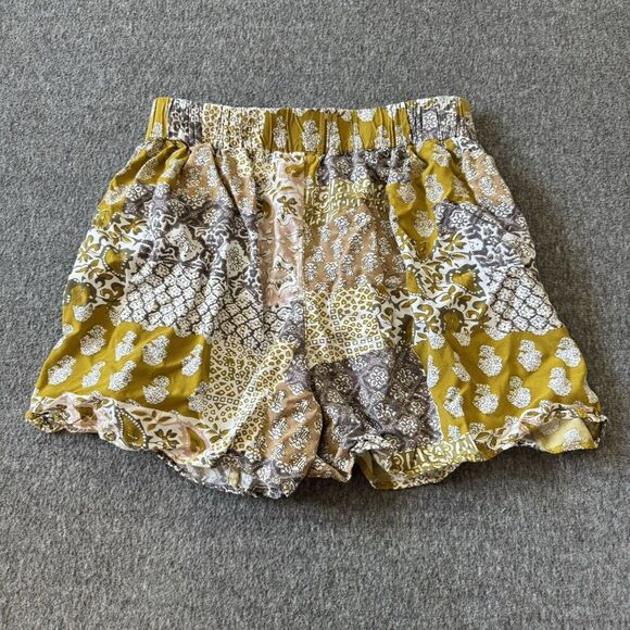Anthropologie Maeve Patchwork Pleated Shorts Pull On Flowy XS Boho Cottagecore - Picture 7 of 13